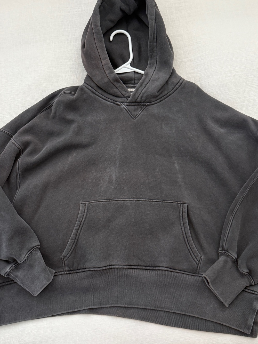 Abercrombie & Fitch Essential Sunday Washed Charcoal Hooded Sweatshirt